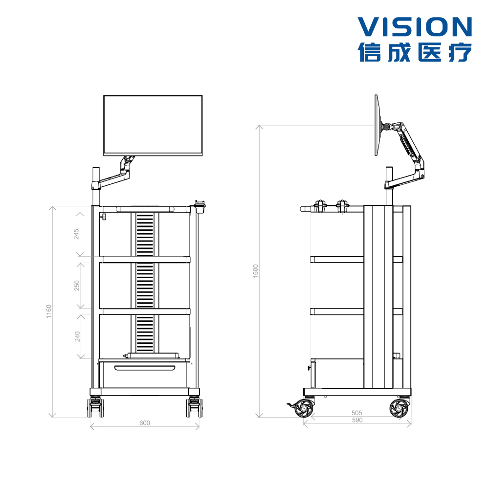 Sheet Metal Endoscopy Cart ·